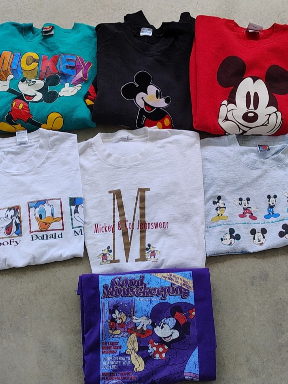 Vintage Mickey Mouse Graphic Sweatshirts Bundle - Multicolor